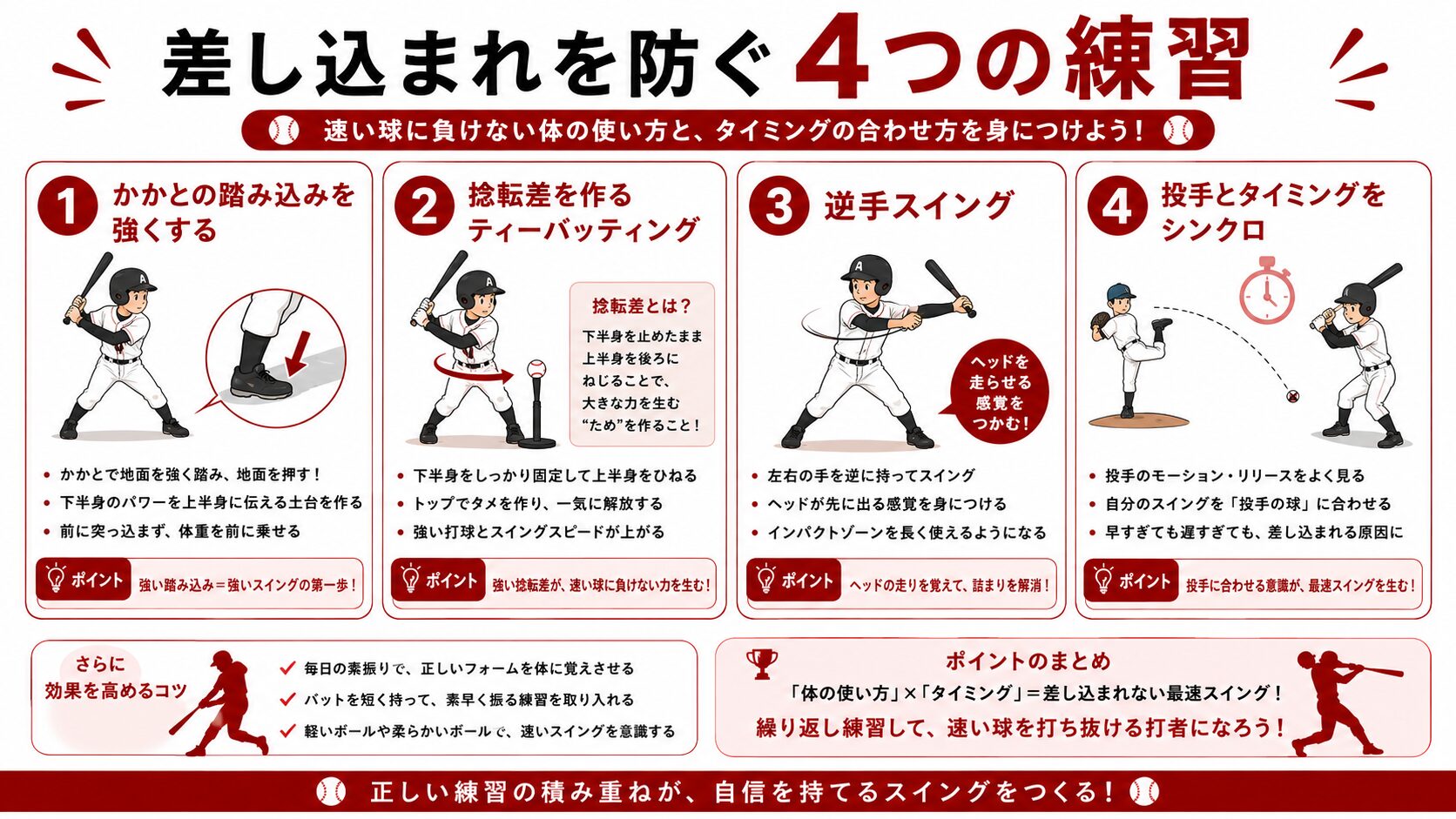 差し込まれを防ぐ4つの練習 インフォグラフィック